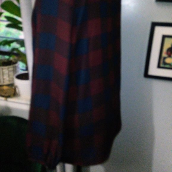 Ann Taylor Checkered Plaid Ruffled Blouse Sz L - Picture 5 of 12